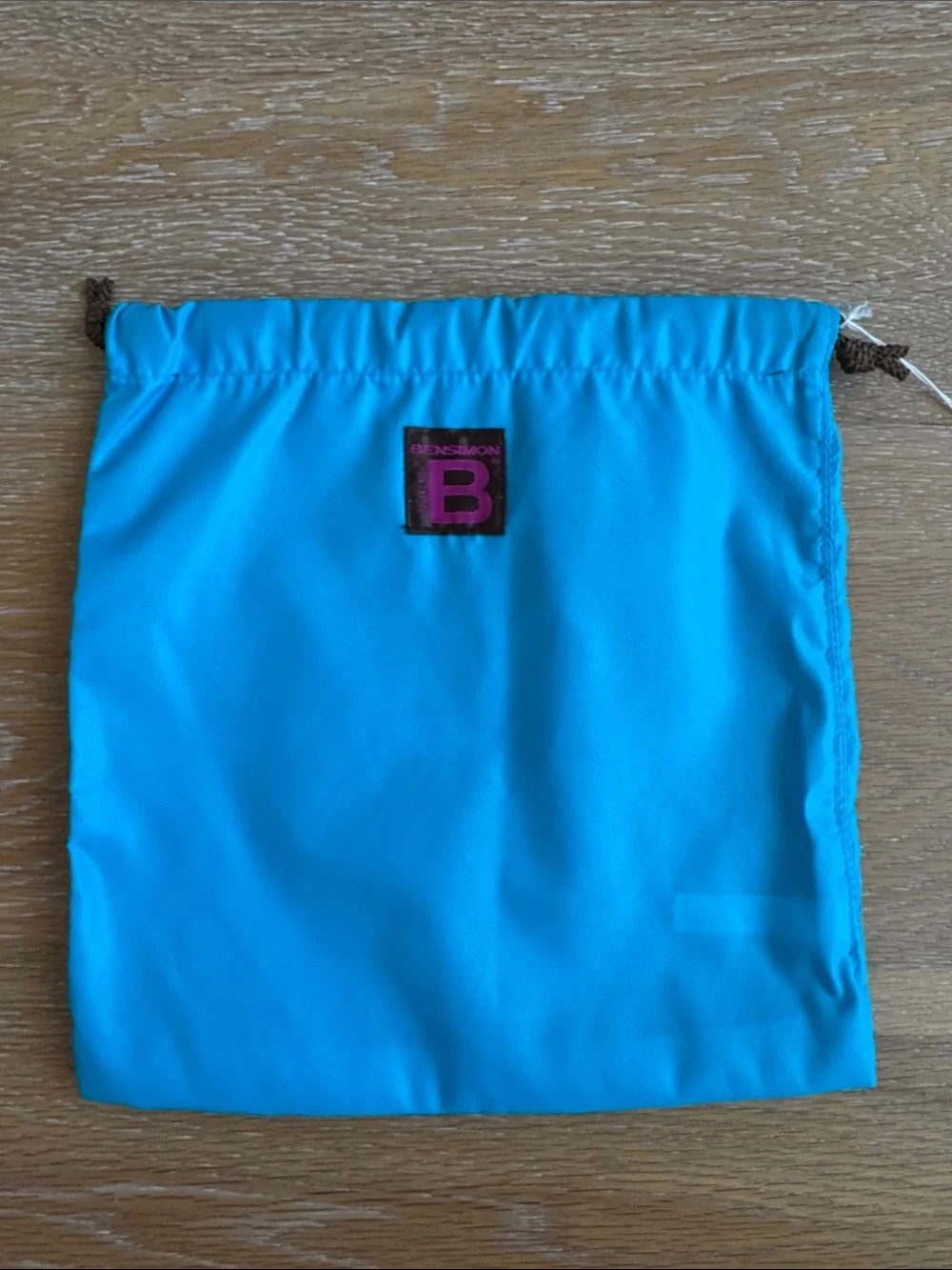 Muji Blue and Brown Drawstring Cosmetic Pouch
